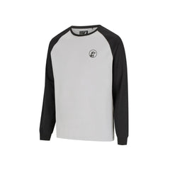 Mack - Raglan Long sleeve Crew Neck T-shirt Silverl/Black Size Medium | MKLSCT002SJD00M