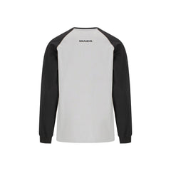 Mack - Raglan Long sleeve Crew Neck T-shirt Silverl/Black Size Medium | MKLSCT002SJD00M