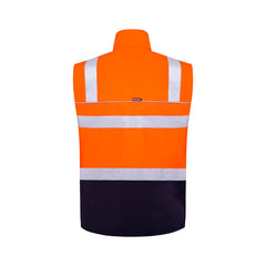 Mack - Xenon 2Tone Hi Vis Taped Recycled Softshell Vest Orange/Navy Size 4XL | MKXEV0002ONR4XL