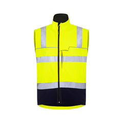Mack - Xenon 2Tone Hi Vis Taped Recycled Softshell Vest Yellow/Navy Size 4XL | MKXEV0002YNR4XL