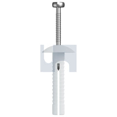 Hobsons - 6.5 x 50 NYLON NATURAL NYLON BODY-STEEL PIN NAIL IN ANCHOR-MUSHROOM HD | FSMNM104 (Pack of 250)
