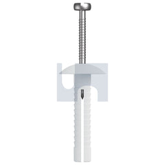 Hobsons - 5 x 25 NYLON MATERIAL NYLON BODY-304 SS PIN NAIL IN ANCHOR-MUSHROOM HD | MNM107 (Pack of 100)