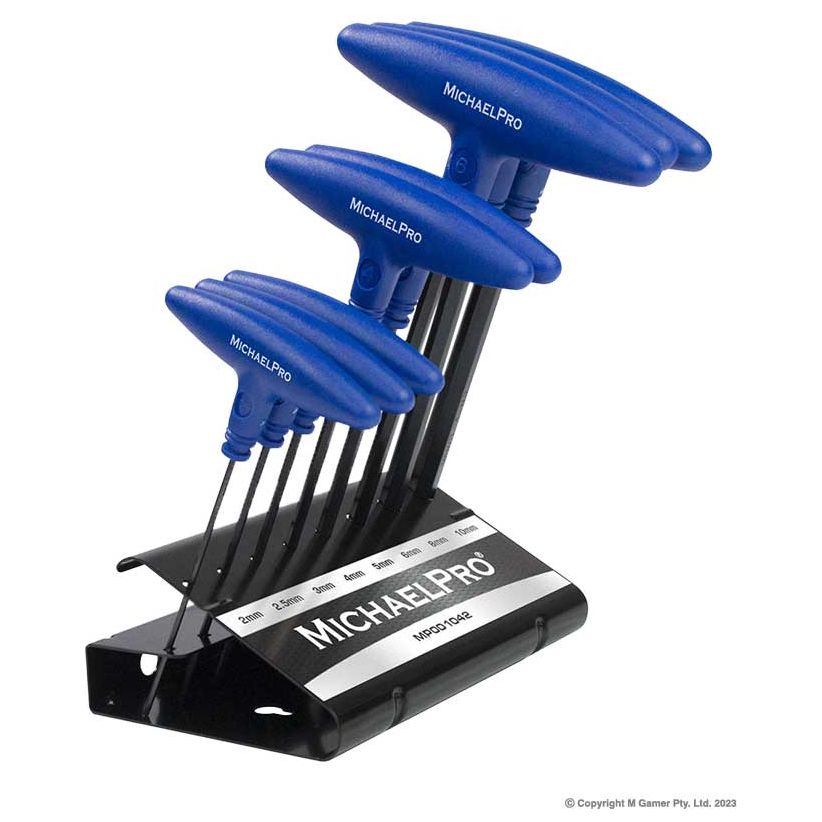 Michael Pro - 8-Piece T-Handle Ball End Allen Wrench Set c/w Stand (Metric) | MP001042