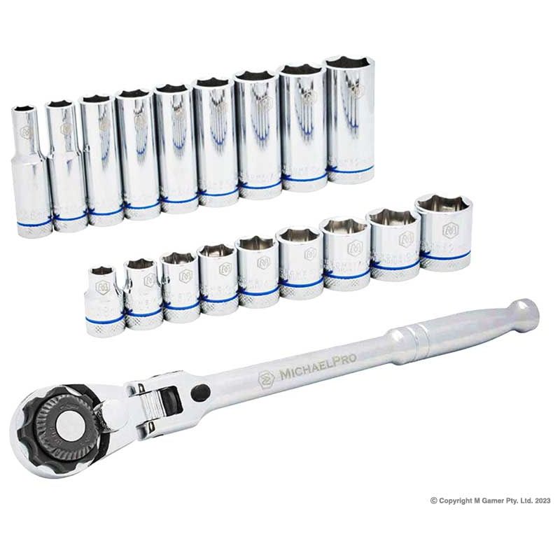 Michael Pro - 19pce 3/8" Dr Socket Set | MP001228