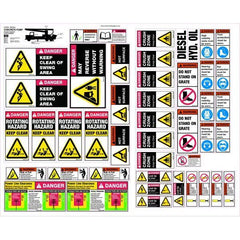 Uniform Safety Signs - 580x730mm - Machinery Sticker Sets - Concrete Pump (28 decals per sheet) | MS004