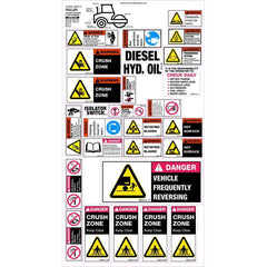 Uniform Safety Signs - 320x590mm - Machinery Sticker Sets - Roller (27 decals per sheet) | MS013