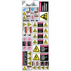 Uniform Safety Signs - 300x740mm - Machinery Sticker Sets - Scraper (26 decals per sheet) | MS016