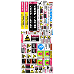 Uniform Safety Signs - 435x990mm - Machinery Sticker Sets - Tele Handler (42 decals per sheet) | MS018