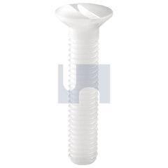 Hobsons - 1/4" x 2" - Nylon Natural CSK Slot Machine Screw - UNC | MS66CSC0250200