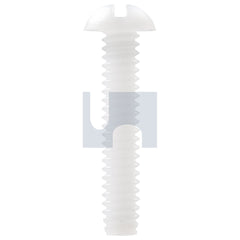 Hobsons - 1/4" x 1" - Nylon Natural Round Slot Machine Screw - UNC | MS66OSC0250100