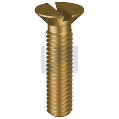 Hobsons - M4 x 50 - Brass :1996 Brass Metal Thread CSK Slot | MSBRPCSM040050