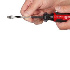 Milwaukee - USA Made Cushion Grip Slotted 1/4" x 4" Screwdriver From 4PCE & 6PCE | MT206