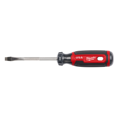 Milwaukee - USA Made Cushion Grip Slotted 1/4" x 4" Screwdriver From 4PCE & 6PCE | MT206
