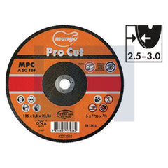 Hobsons - 230 x 3 2.5 - 3.0 Mungo Mpc Pro Cut Cutting Disc | 2313030 (Pack Of 25)