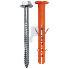Hobsons - 10 x 60 - 10 W Collar And Hex Screw T40 Mbrk-Stb Nylon Frame Plug - Zinc Plated | MUNMBRKS1120706