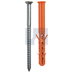 Hobsons - 10 x 100 - 50 With Screw Pozi Mungo Mbr-S Nylon Frame Plug - Zinc Plated - Qty 50 | MUNMBRS01121010