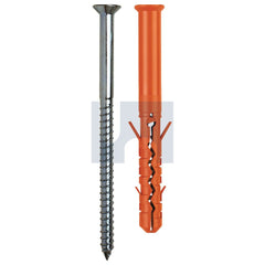Hobsons - 10 x 100 - 50 With Screw T30 T40 Mungo Mbr-St Nylon Frame Plug - Zinc Plated | MUNMBRST1122010