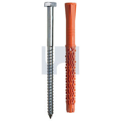 Hobsons - 10 x 180 - 110 With Hexagon Screw Mungo Mql-Ss Nylon Frame Plug - Zinc Plated - Qty 50 | MUNMQLSS1060218