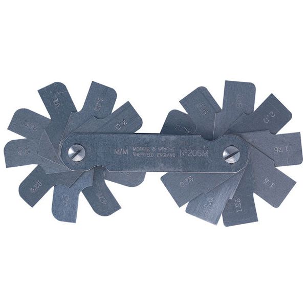 Spear & Jackson - RADIUS GAUGE, IMPERIAL SLEEVE STYLE 9/32" TO 33/64", 1/64" GRAD, 16 BLADES | MW-206A
