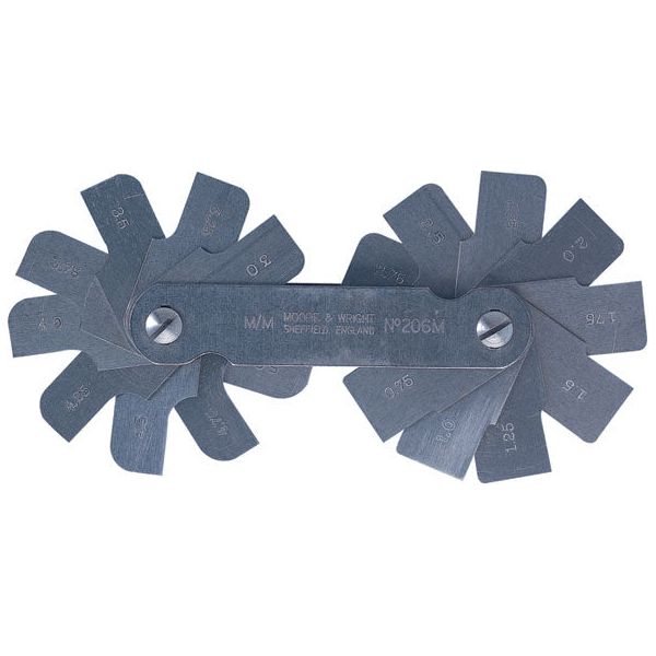 Spear & Jackson - RADIUS GAUGE, METRIC SLEEVE STYLE 5.5 TO 13MM, 0.5MM GRAD, 16 BLADES | MW-206MA