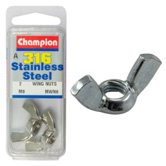 Champion - WING NUTS-STAINLESS STEEL-M8x1.25-316/A4 | MWN8