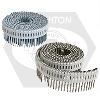 Brighton Best - 7200  2.5 x 45 MM ,  FLAT HEAD SMOOTH SHANK - DUOFAST COIL NAILS 0 DEG GALV - DCEP45250 | N61020