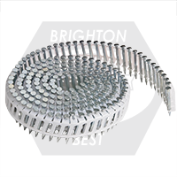 Brighton Best - 8000  2.5 x 50 MM , FLAT HEAD SMOOTH SHANK - MAX 15 DEG PLASTIC COIL NAILS GALV - FCP50V5HG | N85080