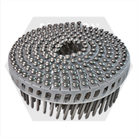 Brighton Best - 1800  2.5 x 50 MM , DOME HEAD SCREW SHANK - MAX 15 DEG PLASTIC COIL NAILS SS304 - FSP50V5OHSS | N86040