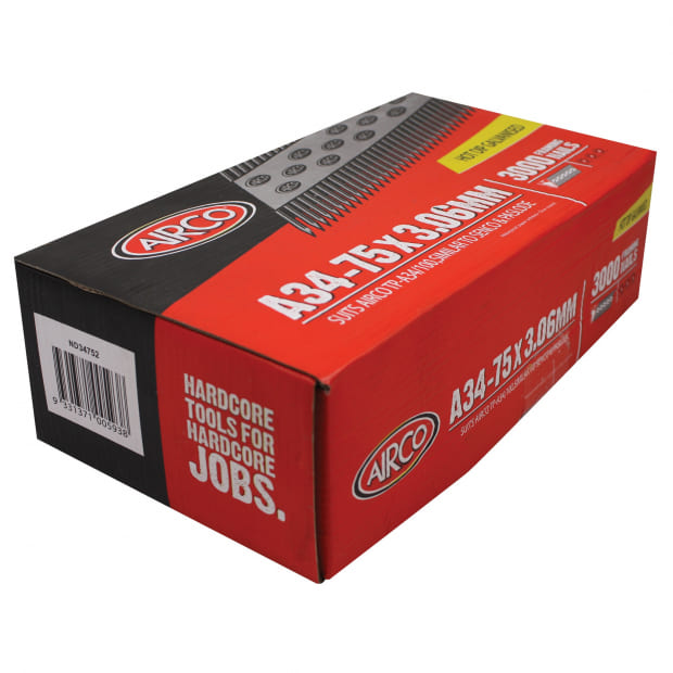 Airco -  A34 75 X 3.1 Hdg Nails. Ctn Qty: 3.000 | ND34752