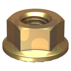 Hobsons - M16 - Yellow Passivate Serrated Hex Flange Nut - Zinc - Class 8 | NF08YCM16