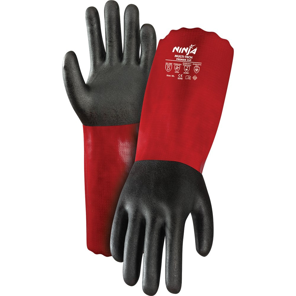 Frontier -  Glove Ninja Multi-Tech Premier Cut D 30cm Black/Red Size XL | 9322297094496