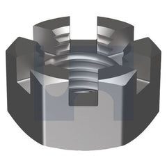 Hobsons - 2 - ASME B18.2.2 Hex Slotted Nut - Zinc Plated - Grade 2 - UNF | NOG2ZF200