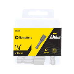 Alpha-Nutsetter 1/4In X 42Mm Magnetic X 5 Handipack