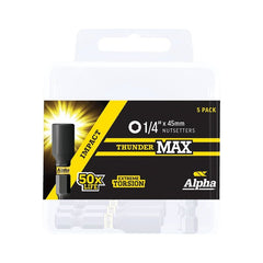 Alpha-Thundermax 1/4In X 45Mm Impact Magnetic Nutsetter Handipack (X5)