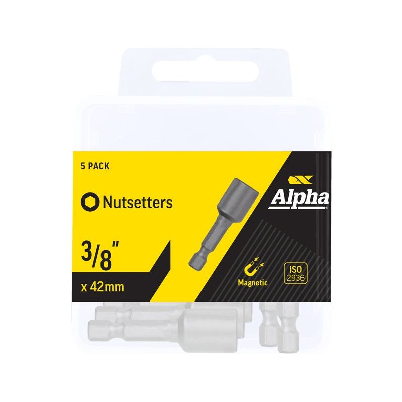 Alpha-Nutsetter 3/8In X 42Mm Magnetic X 5 Handipack