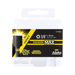 Alpha-Thundermax 3/8In X 45Mm Impact Magnetic Nutsetter Handipack (X5)