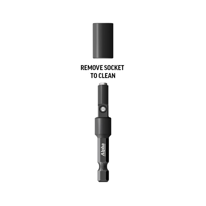 Alpha-Thundermax 3/8In X 65Mm Cleanable Impact Magnetic Nutsetter Complete Wrapped