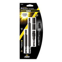 Alpha-Thundermax Cleanable Nutsetter Kit 1/4In, 5/16In & 3/8In - 6 Pieces.