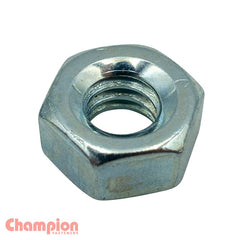 Champion - HEX PLAIN NUTS HIGH TENSILE M6 x 1.00mm CLASS 8 BLUE ZINC PLATED | PN2