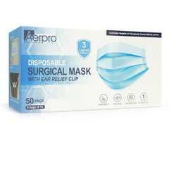 Power DC - Aerpro Disposable Surgical Mask with Ear Relief Clip | OEMM1