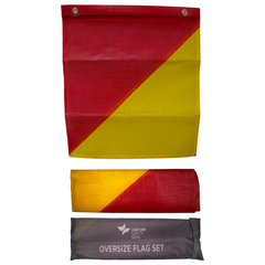 Uniform Safety Signs - Oversize Mesh Flag Set Red/Yellow (4pk) with Bungee Cord (450x450mm) | OSMFS4
