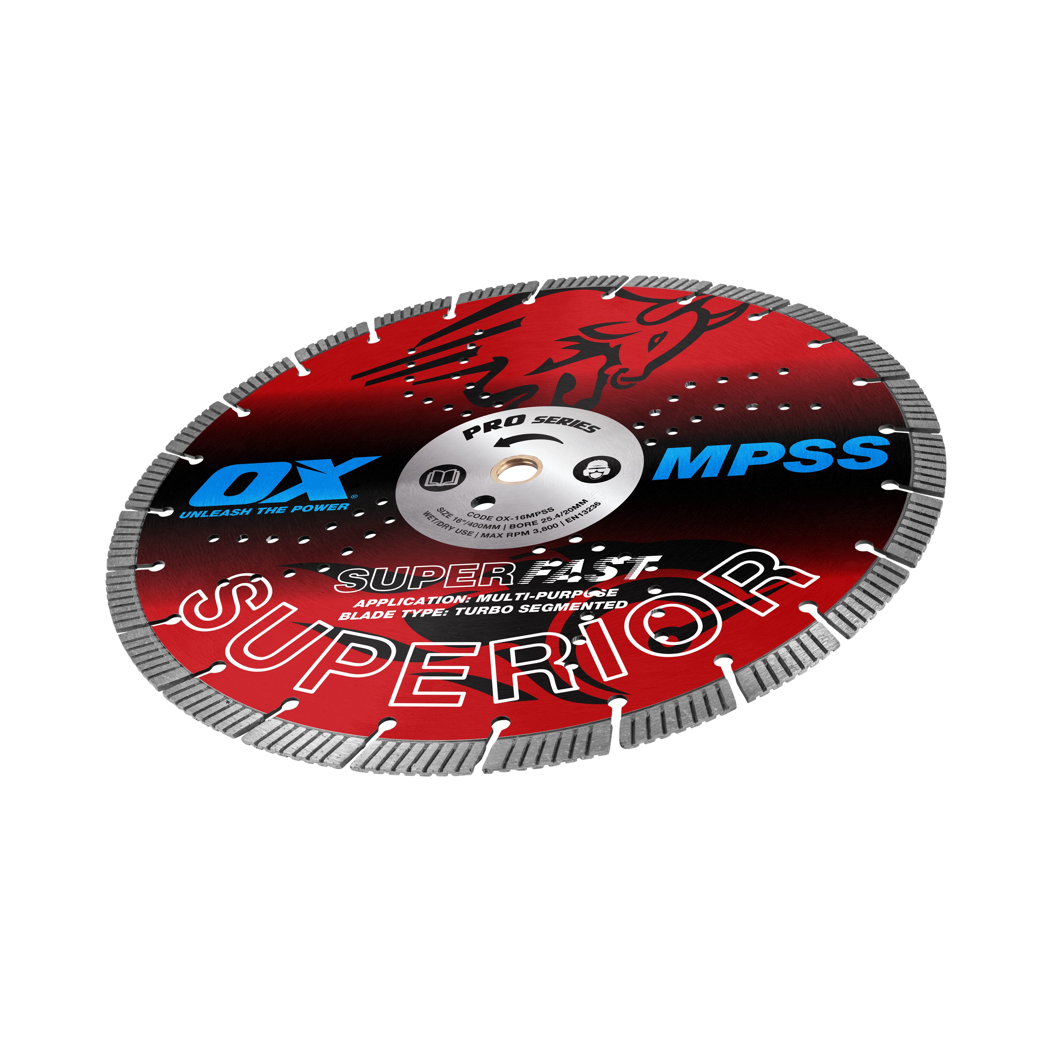 OX Tools - Pro Superior Superfast Turbo Segmented Blade 400mm - Multi-Purpose | OX-16MPSS
