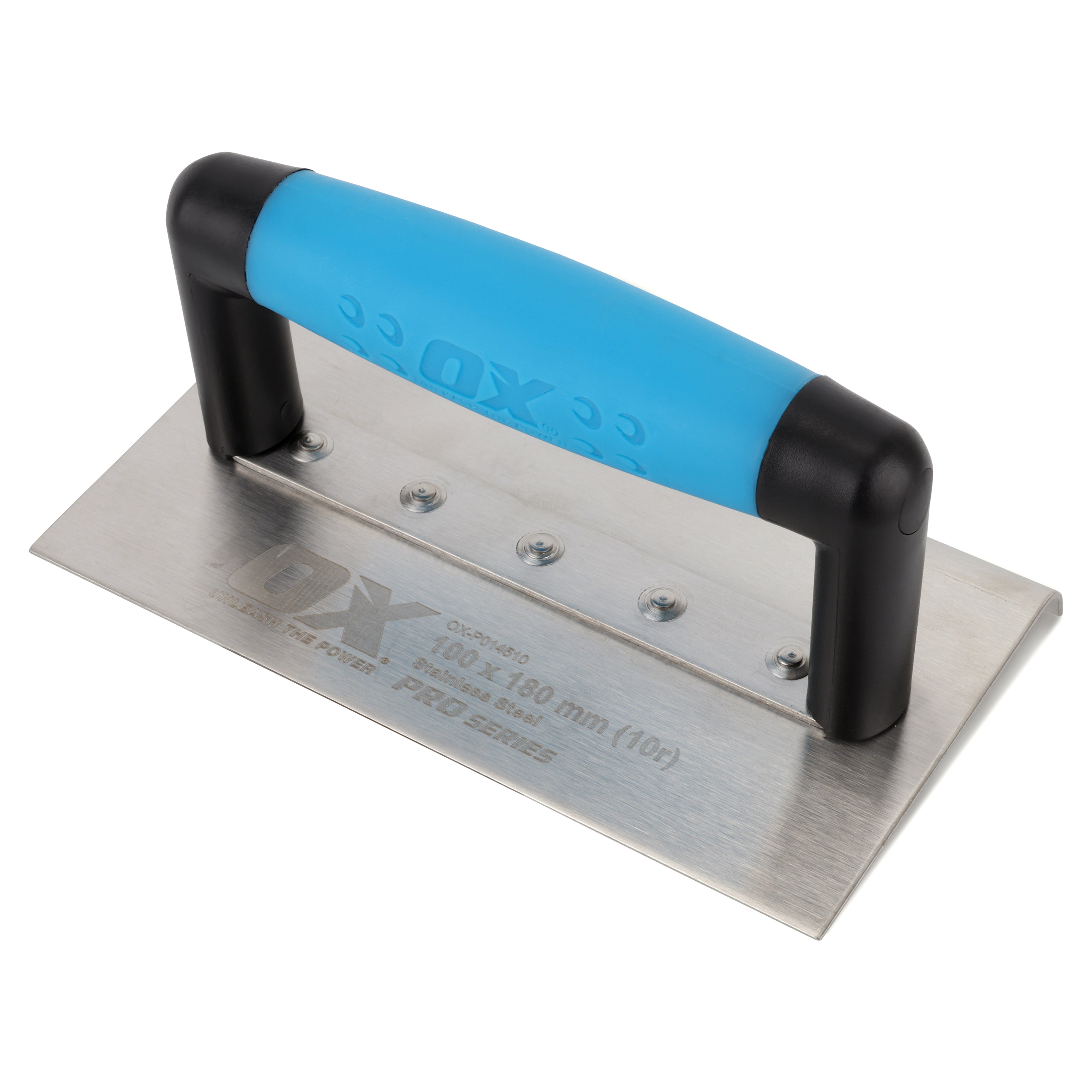 OX Tools - Pro Medium Edging Trowel 10mm Radius- 100 x 180mm / 4in x 7in | OX-P014510