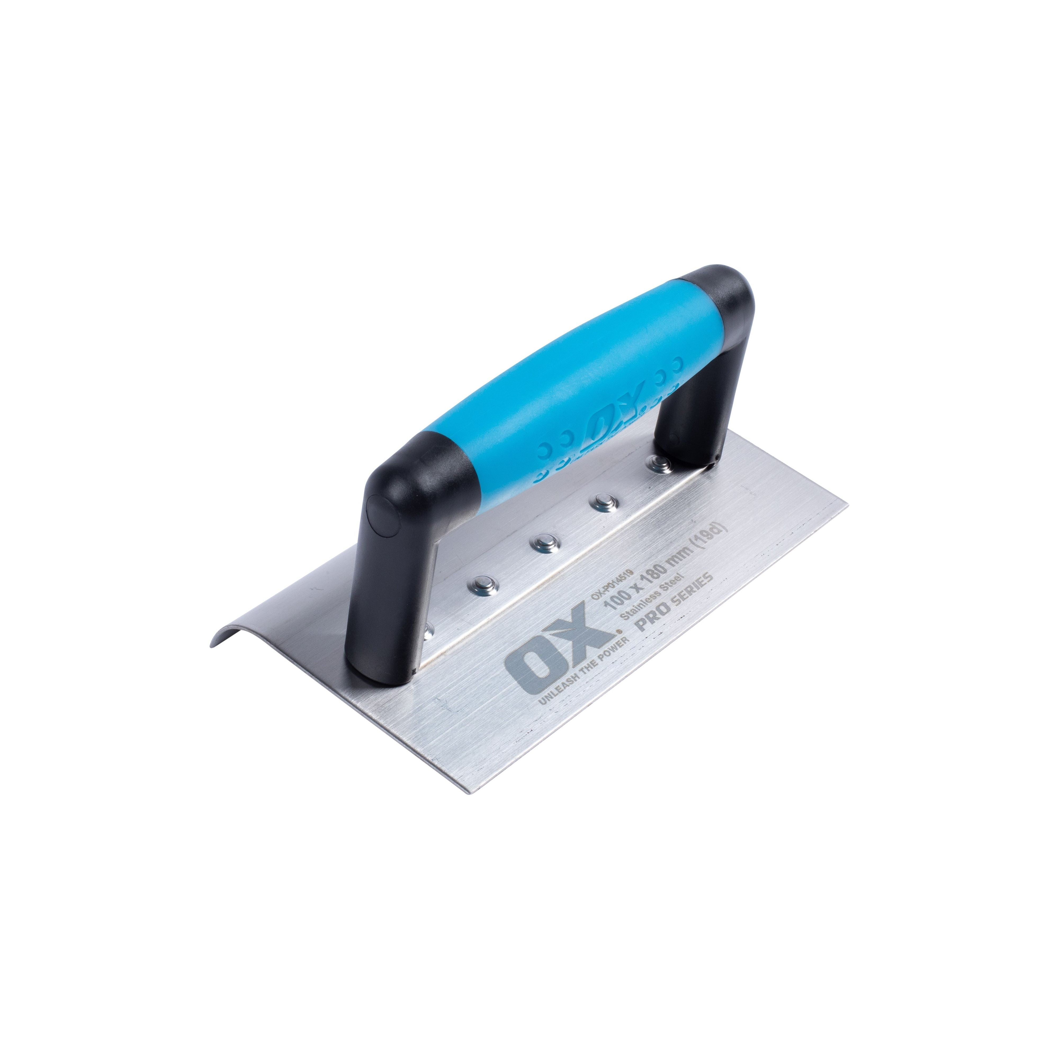 OX Tools - Pro Medium Edging Trowel 19mm Radius- 100 x 180mm / 4in x 7in | OX-P014519