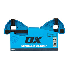 OX Tools - Pro Mini Bar Clamp 50kg 4pk - 150mm | OX-P204004