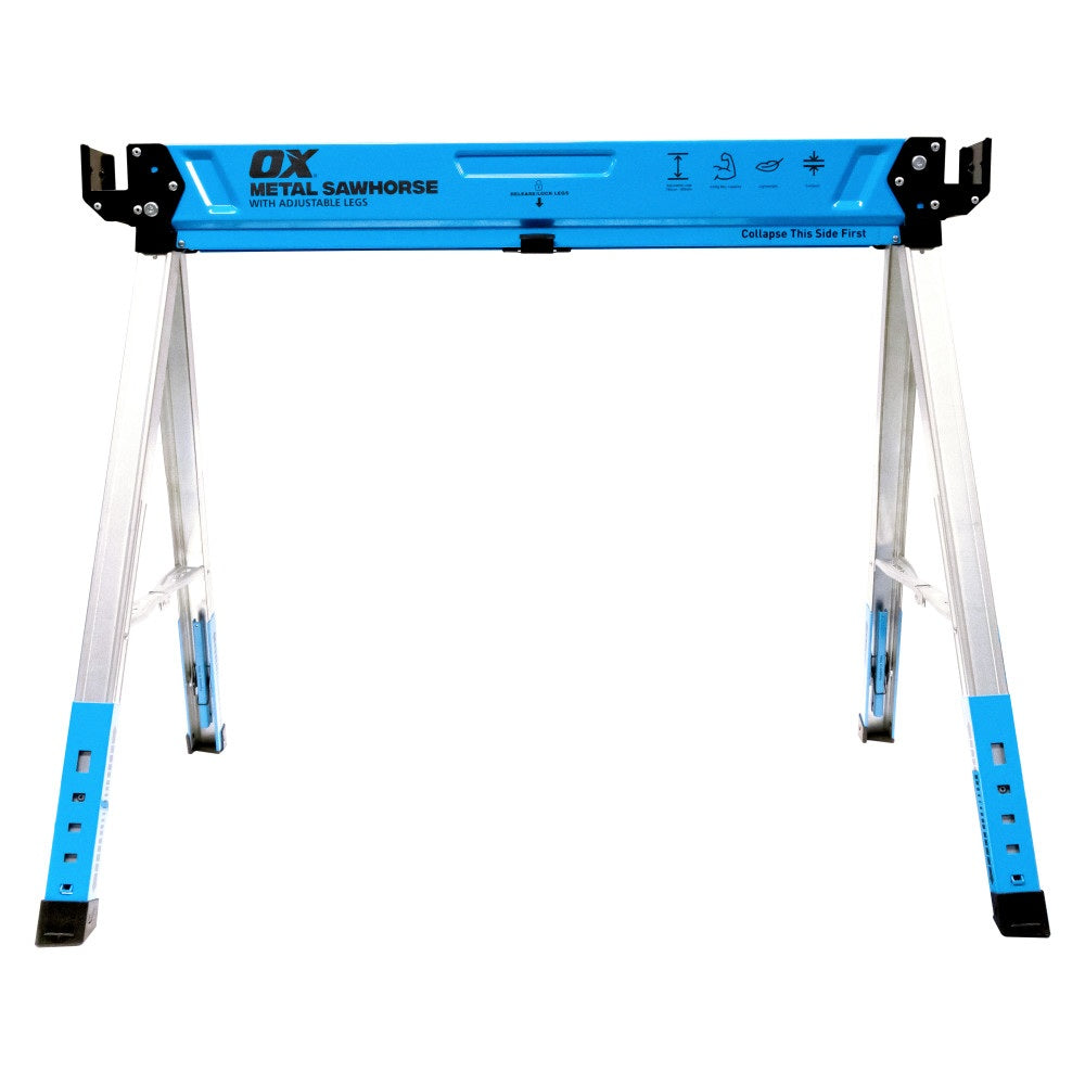 OX Tools - Pro Metal Sawhorse - Adjustable Legs - Pair | OX-P336401