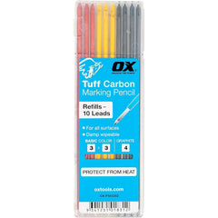 OX Tools - Tuff Carbon Refills Basic Colour & Graphite Lead - 10 Pack | OX-P503202