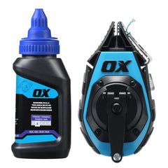 OX Tools - Pro 15.25m/50' Precision Chalk Reel Value Pack - Kevlar Ultra Fine Line / 3:1 Gear Ratio | OX-P630702