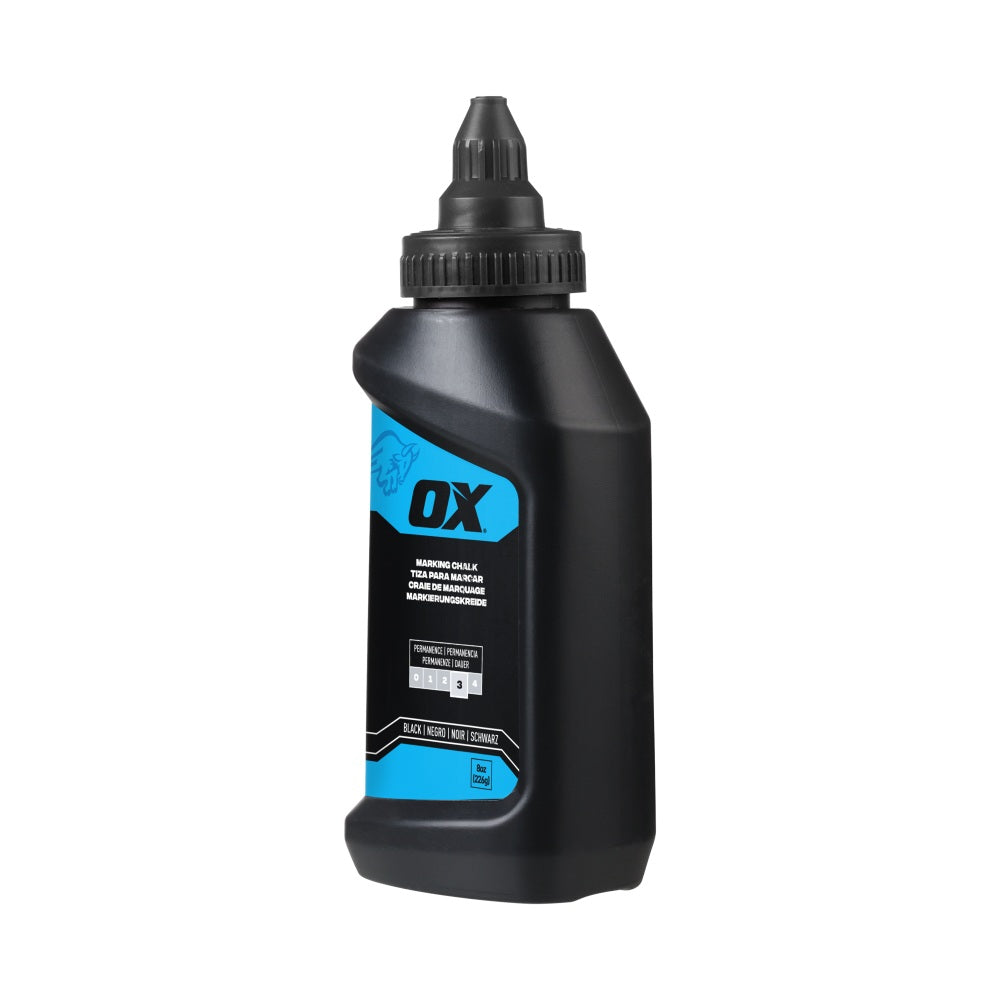 OX Tools - 8-Ounce Permanent Black Marking Chalk - Permanence 3 | OX-P630806