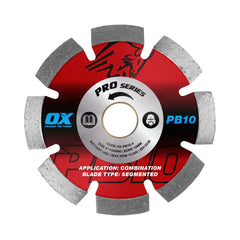 OX Tools - Professional PB10 4" Segmented Diamond Blade - Combination | OX-PB10-4